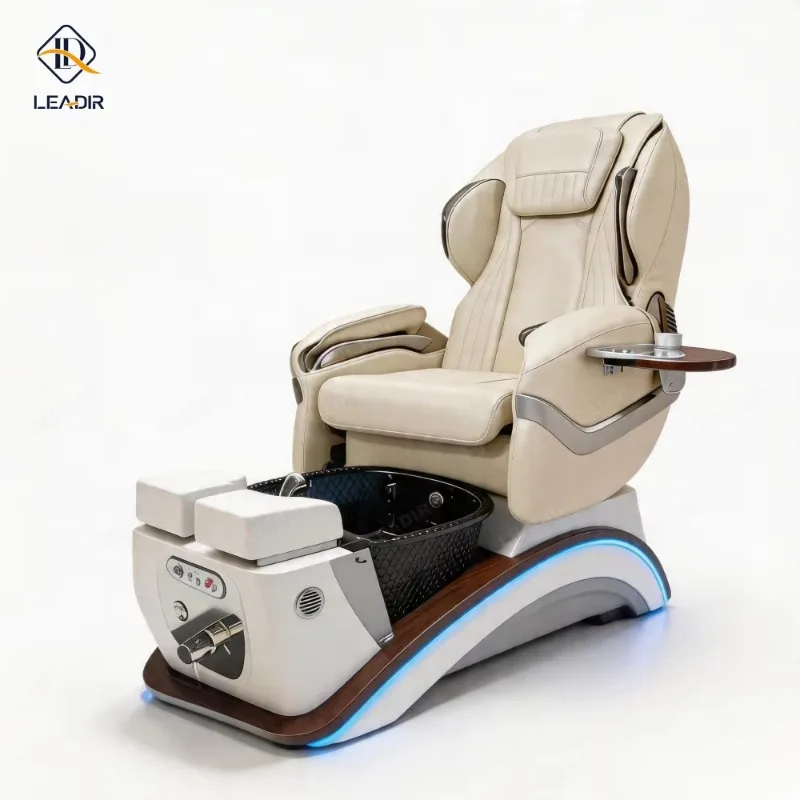 Luxury Electric Spa Foot Massage Chair With Drain Pump Nail Manicure Foot Spa Station Acrylic Basin Pedicure Chair