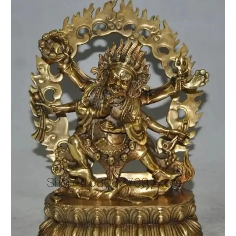 Imagem -02 - Vajra Mahakala Buda Ganesha Estátua Tibet Budismo Bronze Dourado Deus Buda 22cm Braços