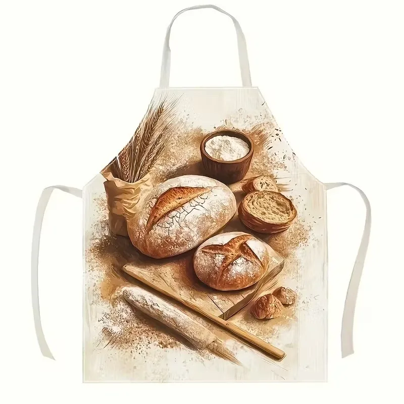 1pc Artisan Bread Baking Apron Linen Cotton Rustic Food Art Kitchen Cooking Baking Gift For Baker Chef Home Decor