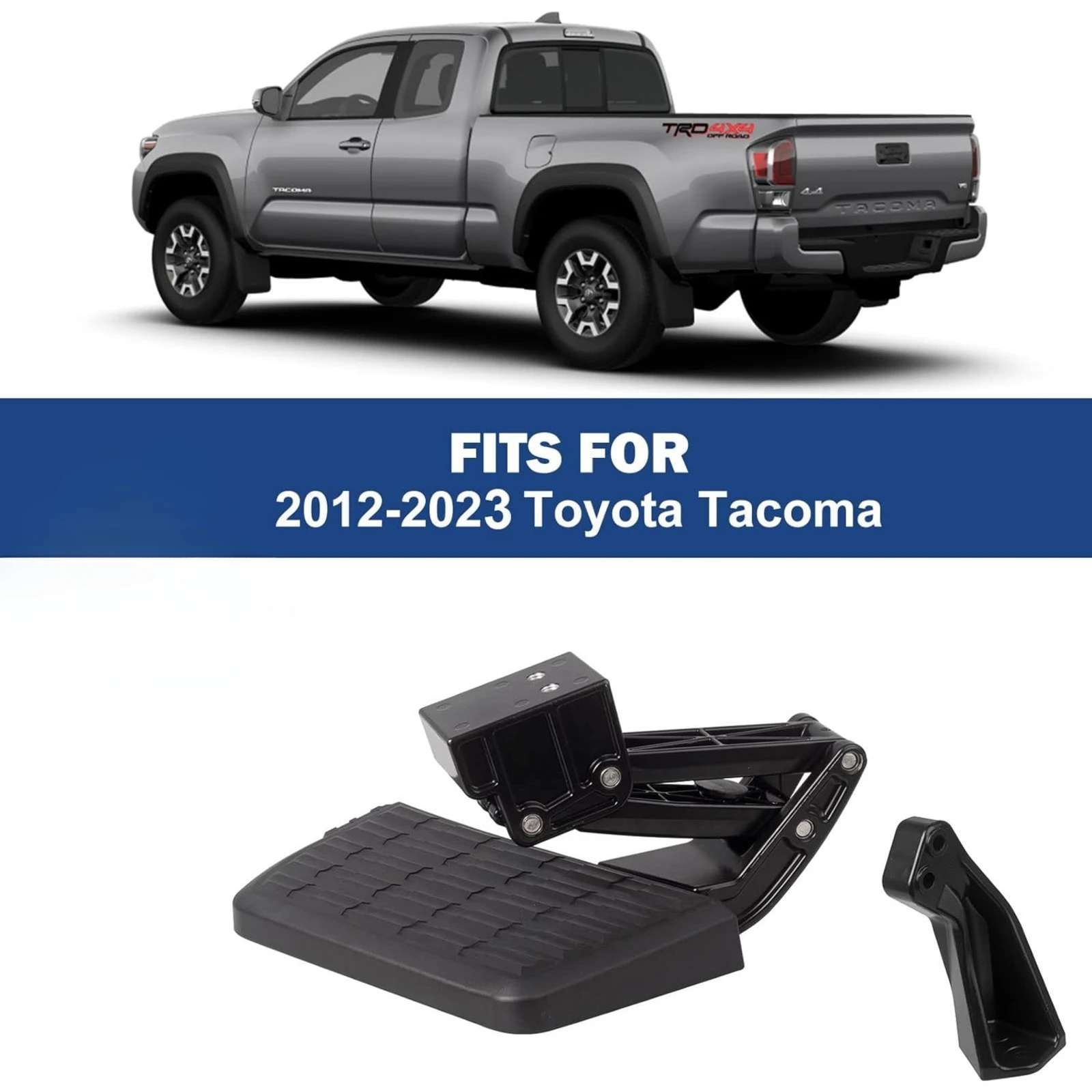 US Bed Step Compatible with Tacoma 2012 2013 2014 2015 2016 2017 2018 2019 2020 2021 2022 2023 Folding Truck Step Bumper Ta