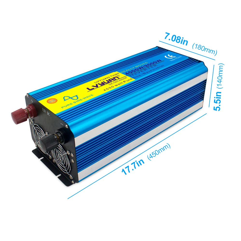 Pure Sine Wave Power Inverter 4000W/8000W DC 12V 24V 48V To AC 110V 127V 220V Remote Control Solar Car Inverter Converter