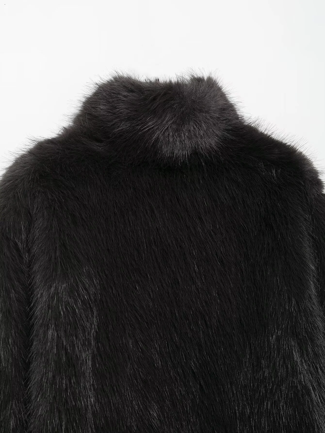 Grauer Stehkragen für Damen im Herbst und Winter, kurzer pelziger, dicker, umweltfreundlicher Pelzmantel, vielseitige kurze Jacke