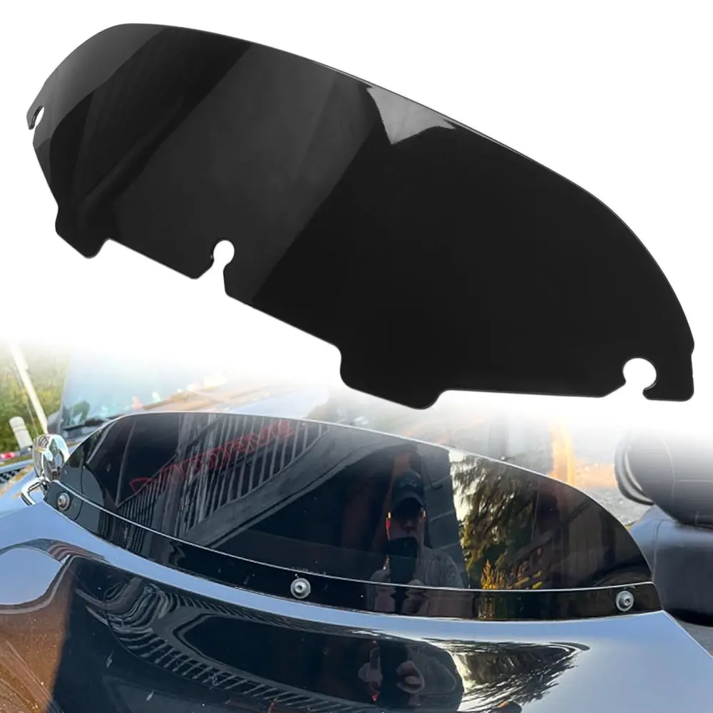 

Motorcycle Windshield Decreases Wind Noise Pvc Plastic Fits For Harley Electra Street Glide Touring Bike 1996-2013 4.5inch Black