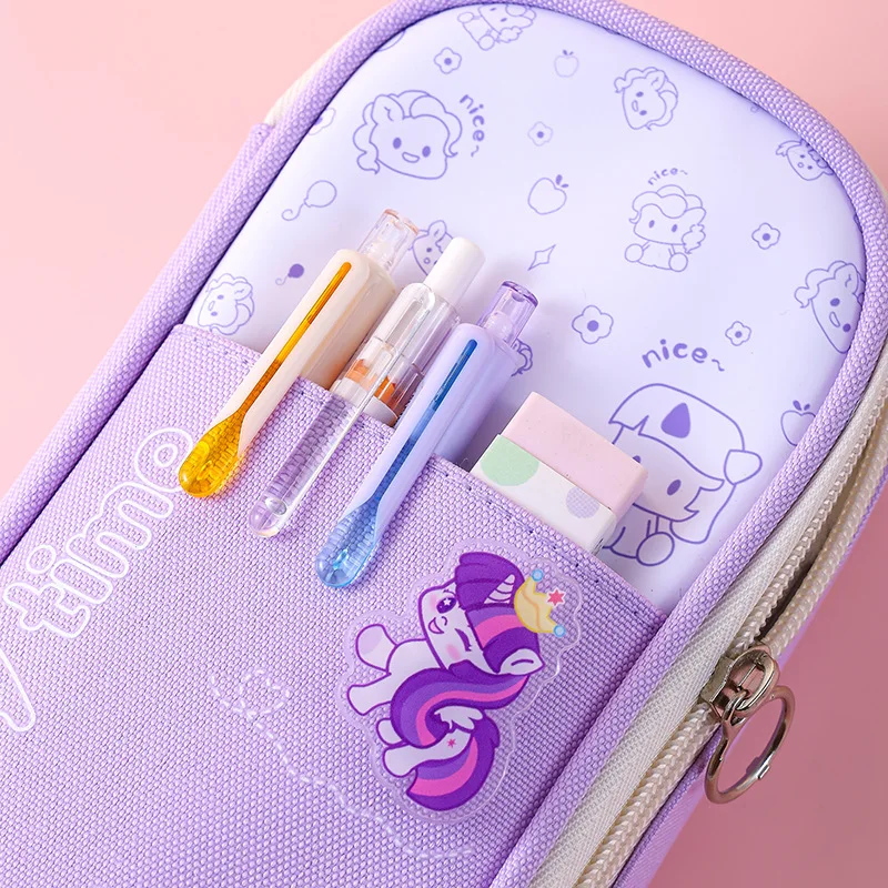 Cartoon Pendant Large Capacity Pen Bag Panda Horse Student Stationery Case High Aesthetic Value Cultural Box