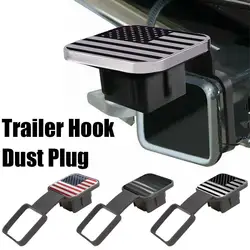 1pc 2 Inch American Flag Trailer Hitch Cover Metal Hitch Cover Fit For 2 Inch Hitch Receivers,2'' Rubber Hitch Tube Cover Plug