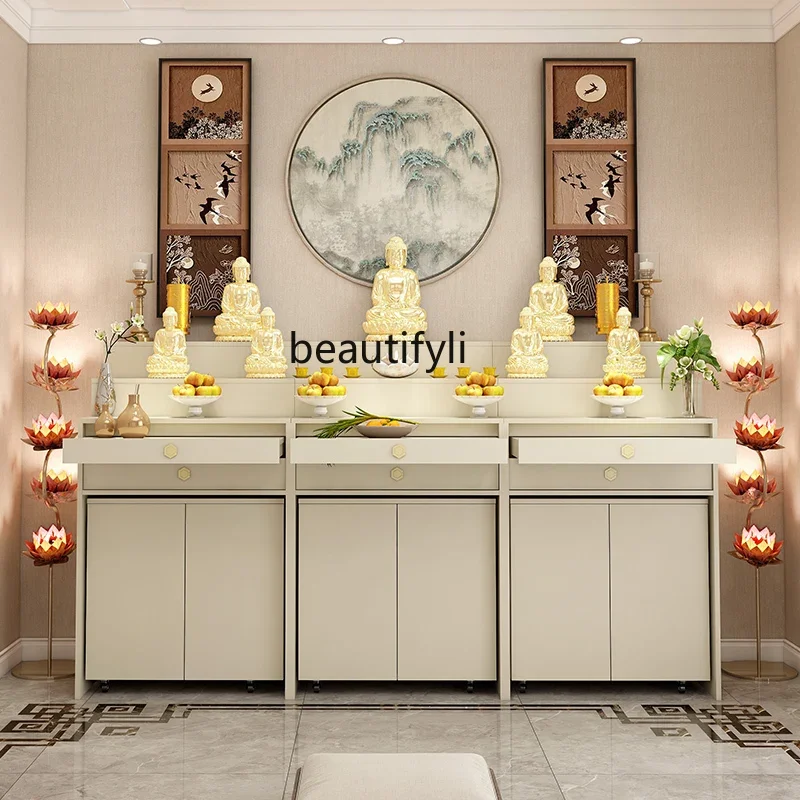 

Buddhist hall worship table God main table Household Buddha offering cabinet Incense table