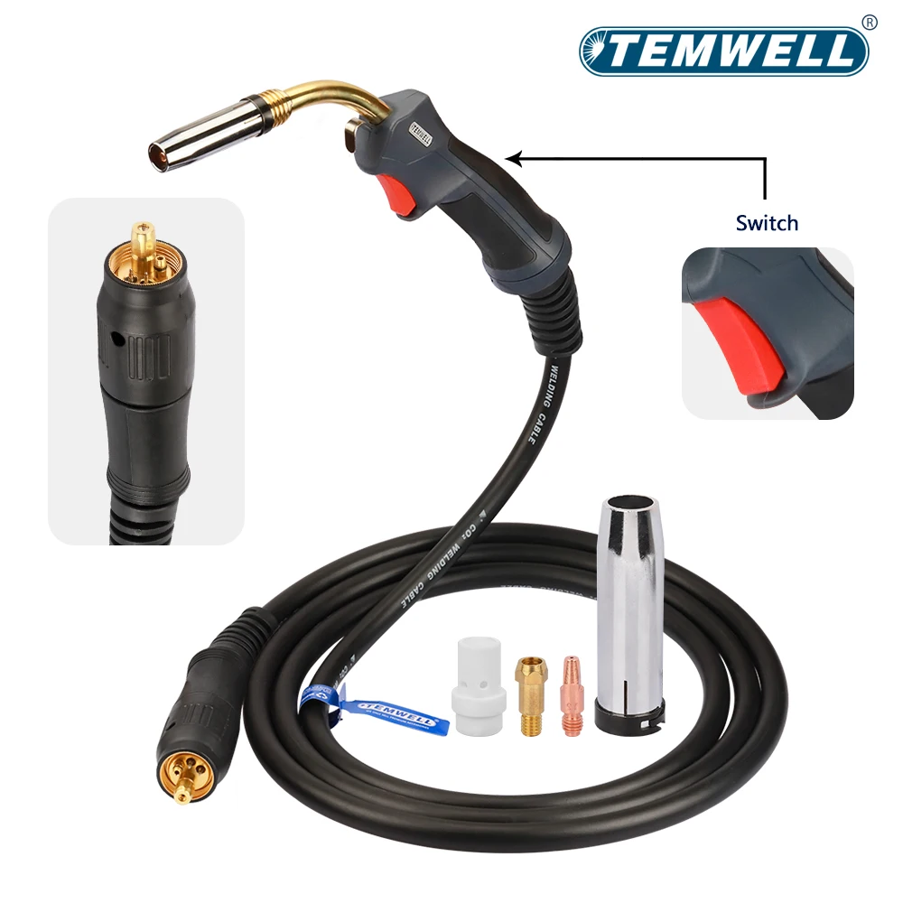 

Binzel Type 36KD 320A Mig Welding Torch Air Cooled Euro Plug for Industrial Welding Machine Torch 3M/9.84Ft European Connector