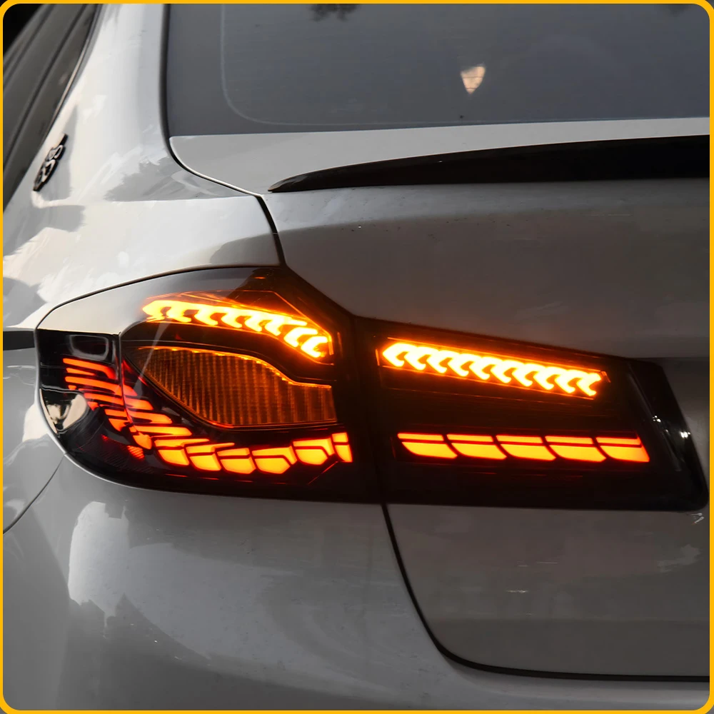 Auto LED Dynamic Car Taillights Assembly For BMW 5 Series G30 G38 2018-2020 Upgrade Dragon Scale Style Accessories Plug and Play