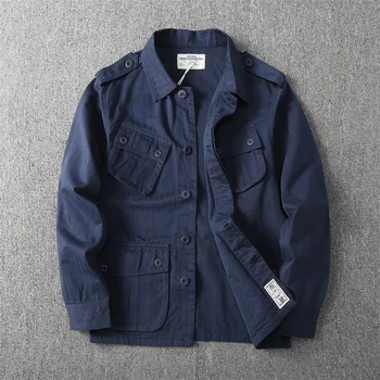 Chaqueta de jungla Tropical americana para hombre, abrigo de carga militar con múltiples bolsillos, 1603 algodón lavado, 100% #, novedad de otoño