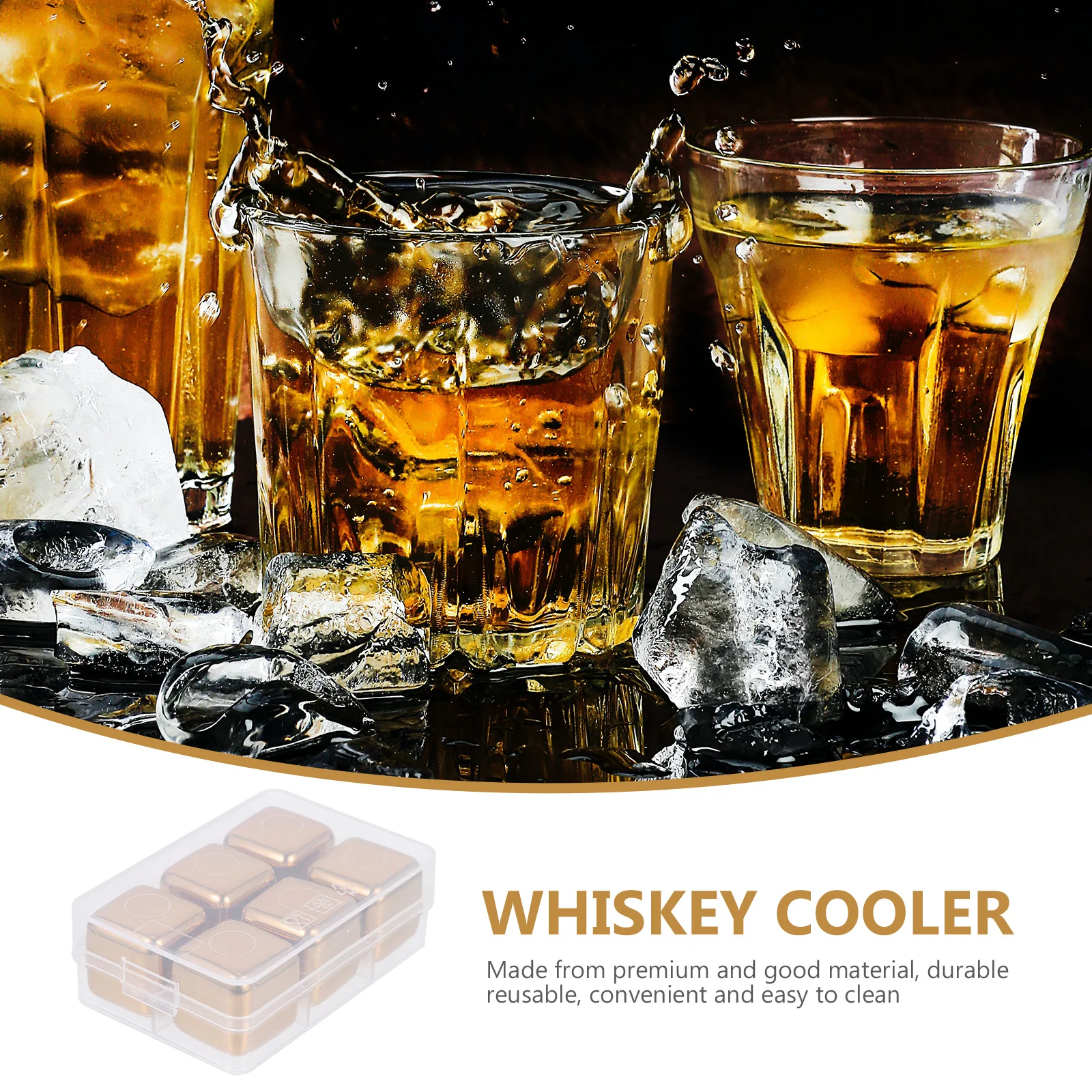 

Stainless Steel Ice Cubes Reusable Cooling Pellets Mold for Whiskey Vodka Juice Wine Beverage Drink Supplies Bar Tools Kitchen