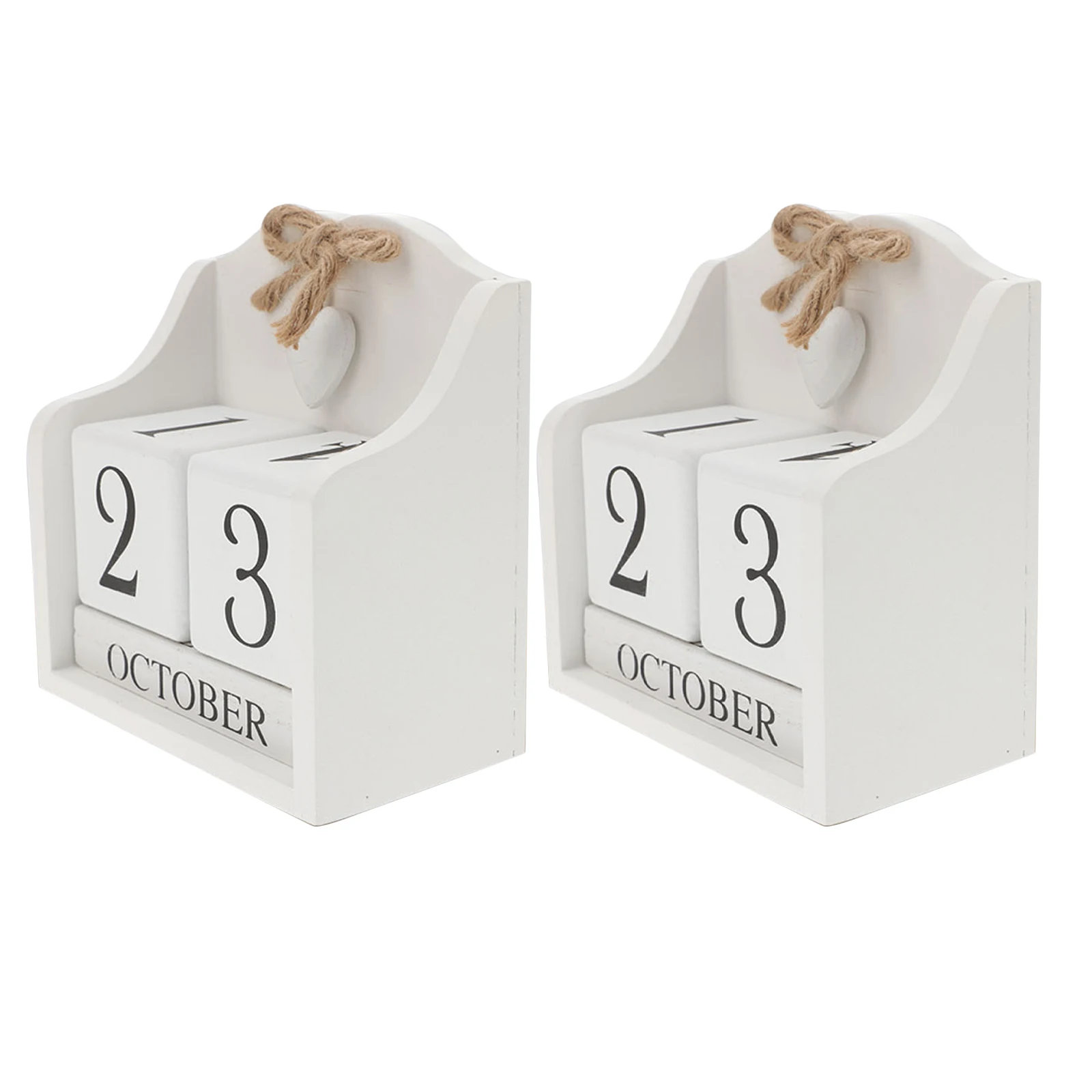 

2pcs Wooden Perpetual Calendar Blocks Vintage Desk Cube For Home Office Manual Date Adjustment Reusable Yearly Block Calendar