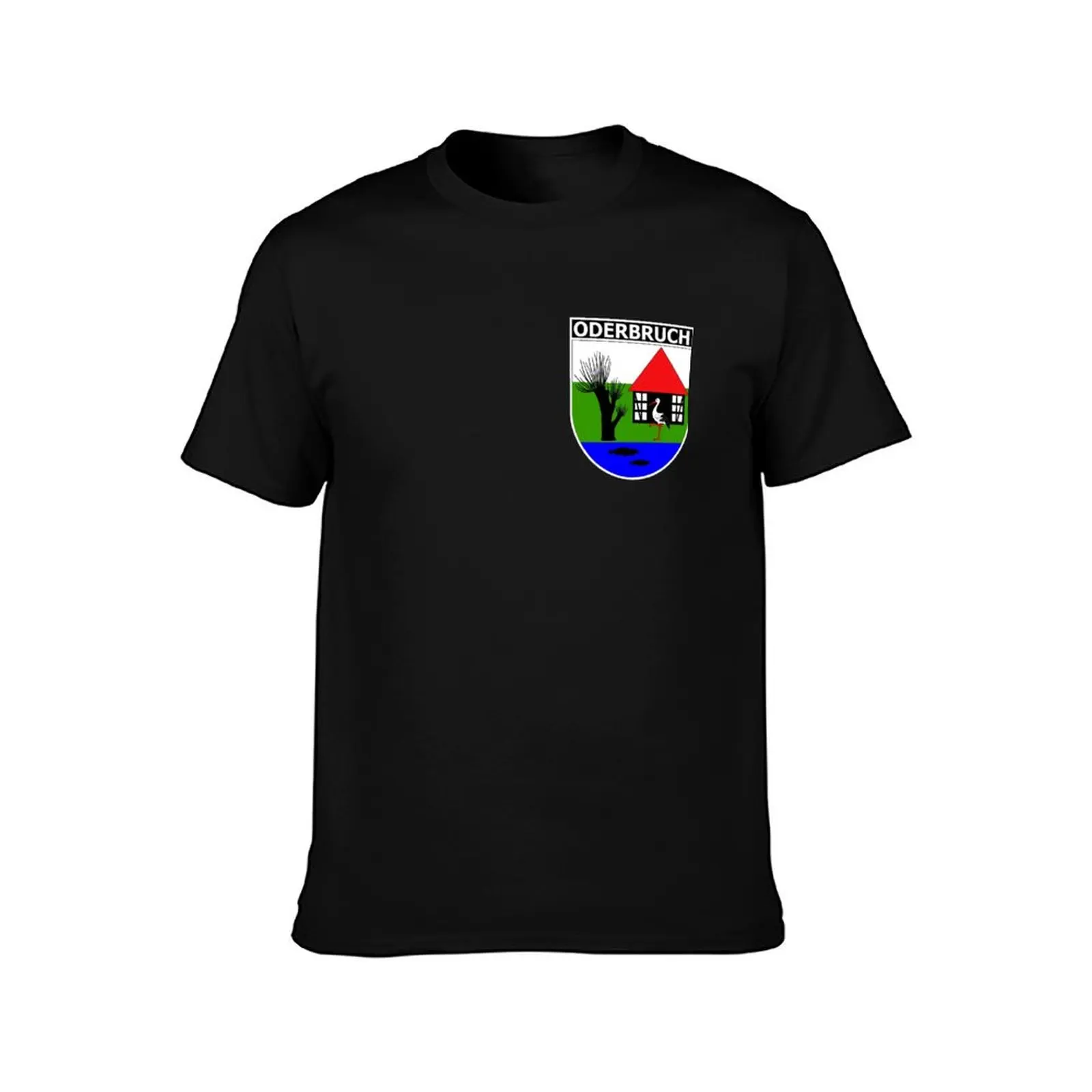 Oderbruch - coat of arms half-timbered willow tree stork fish water meadow T-Shirt Quick Dry Travel T-Shirt