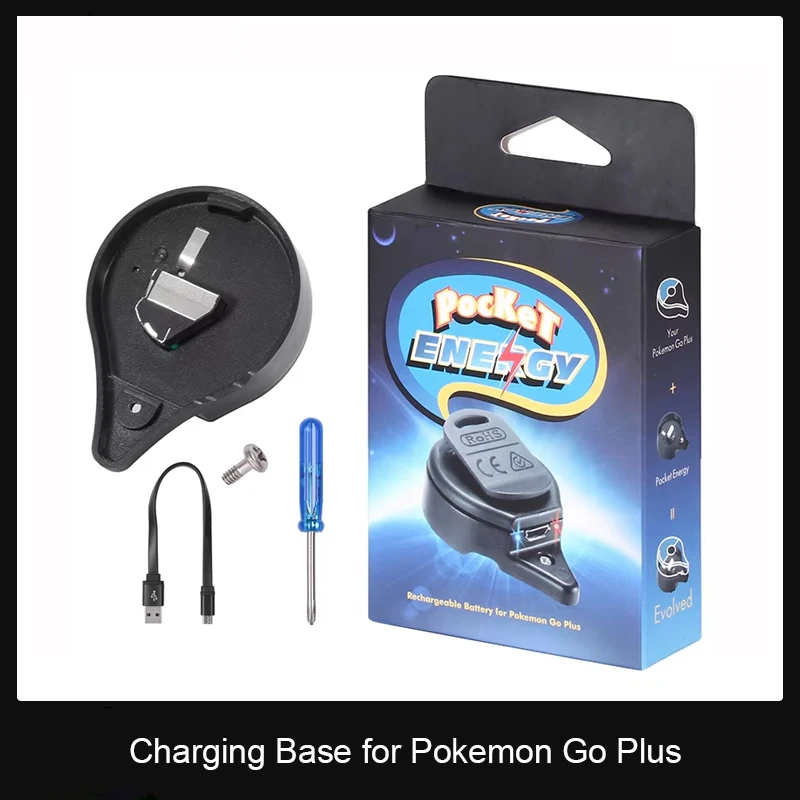 Pocket Energy Bracelet Charger Back Clip Charging Base for Pokemon Go Plus Rechargeable Battery