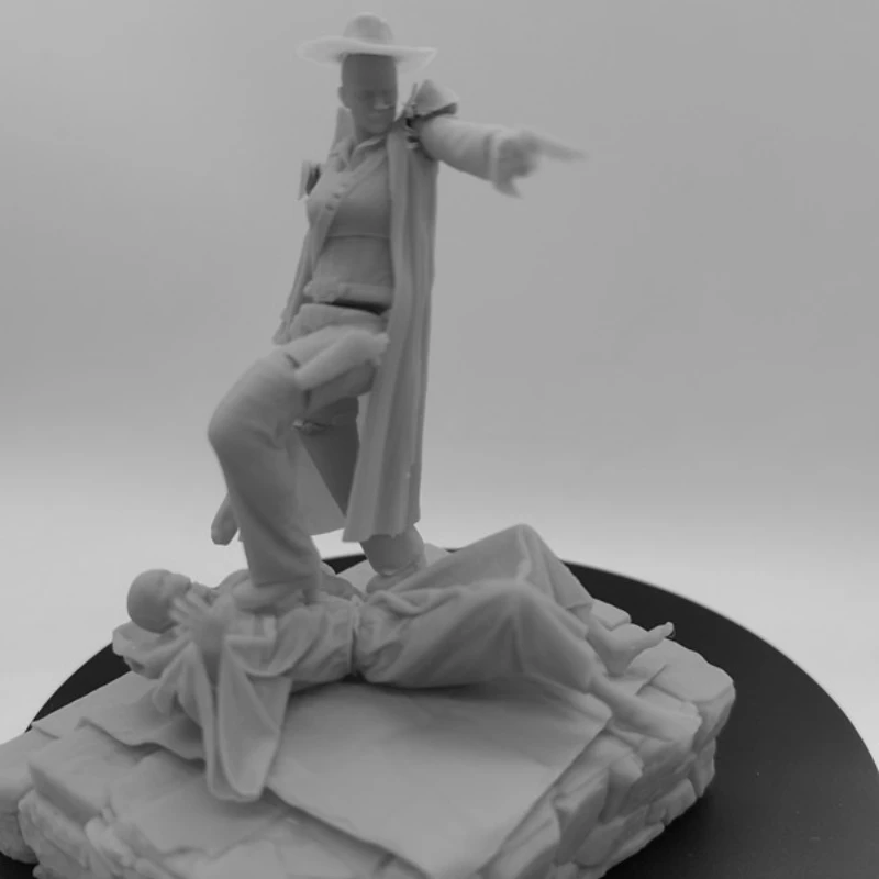 Kobieta zabójcza, która zabija złe ludzie diy zestaw do montażu modelu z żywicy w skali 1/24 niezmontowana i niepomalowana statua zabawka