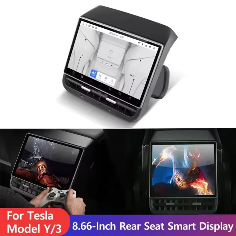 2026 8.66-inch Rear Display Original Car Control for Tesla Model 3 2017-2023 Model Y 2017-2024  4G Supports Entertainment Screen