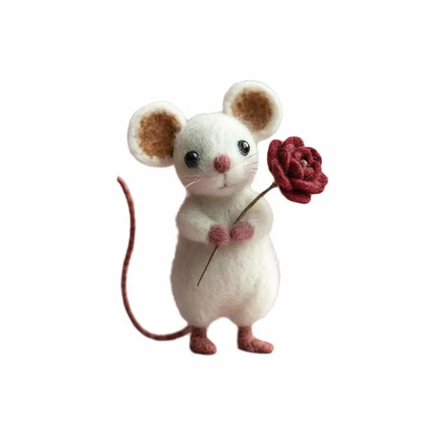 Souris en feutre de laine, poupée animale créative, ornement en peluche, décoration d'intérieur réaliste pour les couples et les collectionneurs