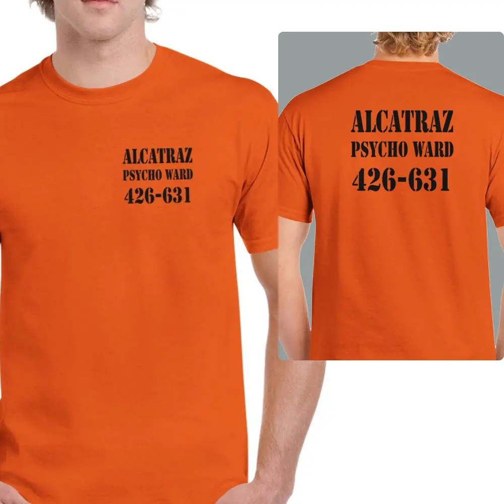 Alcatraz Psycho Ward Mental Prison Inmate Novelty Funny Unisex Crewneck T-shirt Summer Fashion Casual Print Tops Cotton Soft Tee