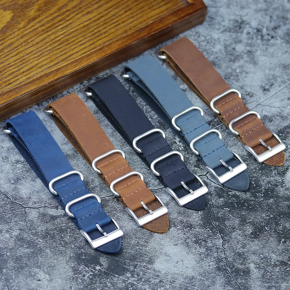 Vintage Genuine Leather Watch Band 20mm 22mm Handmade Cow Leather Watch Strap Replacement for Men Women Watch Accessories