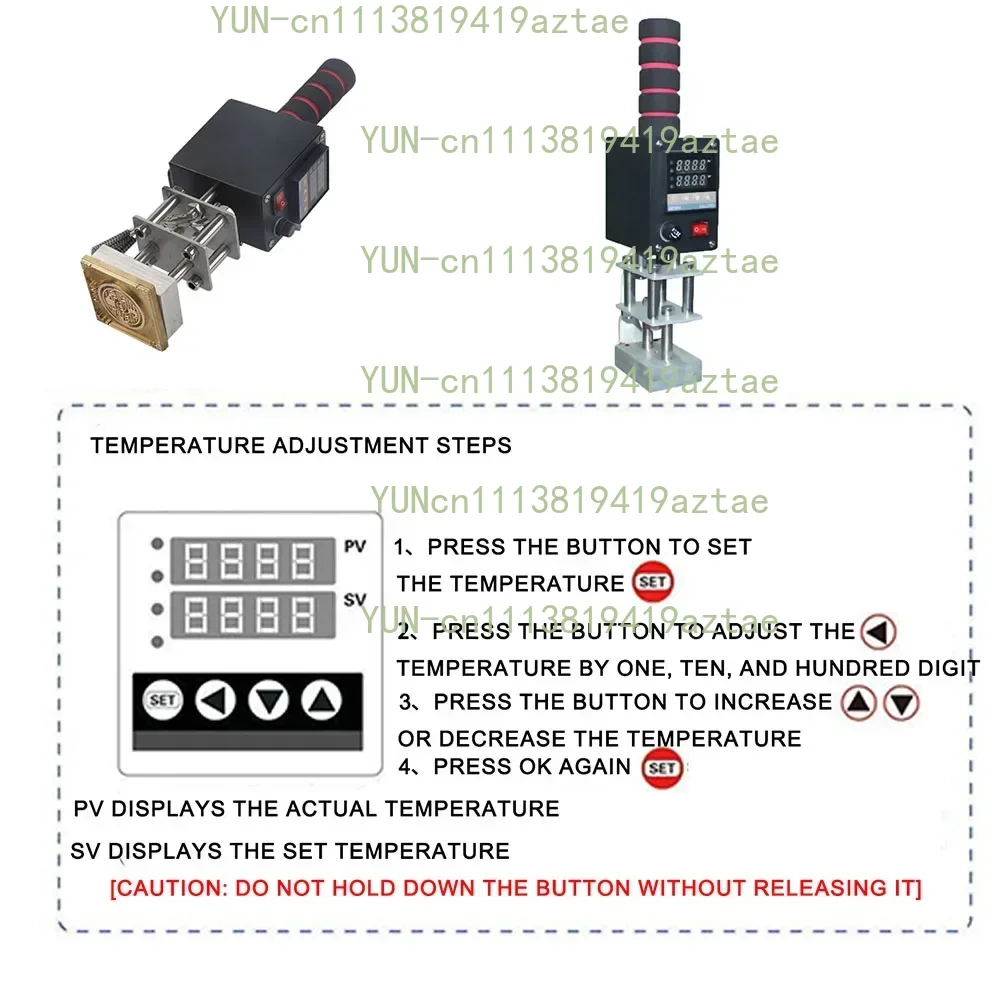 220/110V Handheld Hot Stamping Machine Heat Press Digital Leather Tool Paper Wood Foil Stamp 8 * 10cm Range