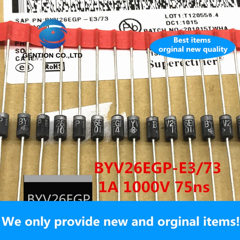 10PCS 100% New original BYV26EGP ultra-fast rectifier BYV26EGP-E3/54 1A 1000V 75ns