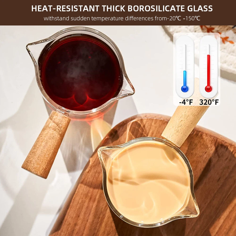 75ml Heat-resisting Glass Espresso Measuring Cup Single/Double Mouth Milk Jug Coffee Supplies Transparent Kitchen Measure Mug - view 4