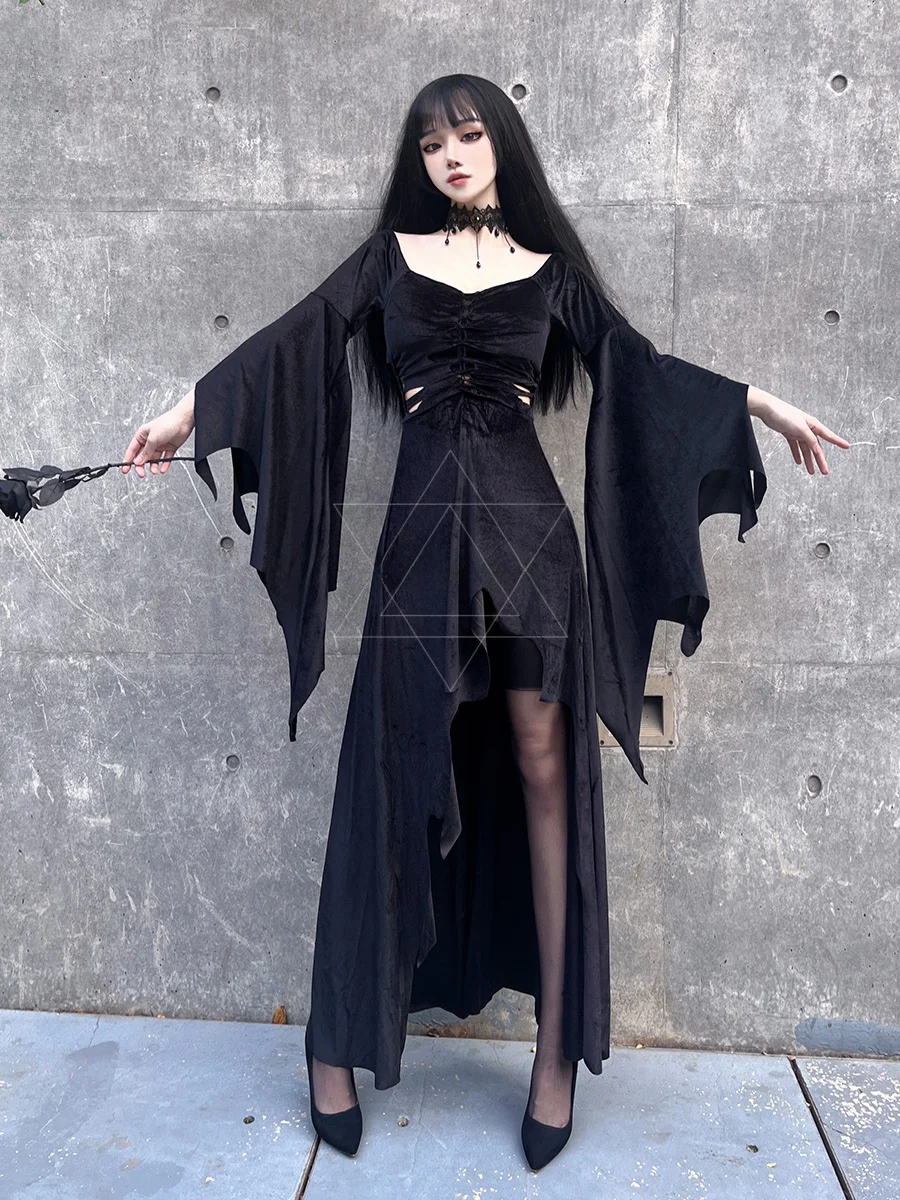 loween Gonna lunga attillata con pipistrello Sve Costume da ballo per performance cosplay Abito da palcoscenico Faion da donna