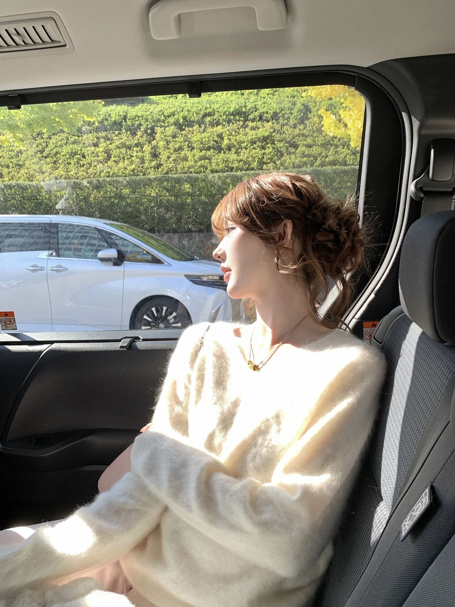 

Cloud Mist Girl Soft Sl One-Piece Knitted V-Ne Wool Camere Brued Sweater Princ Sle Loose Fit Warmth Faion