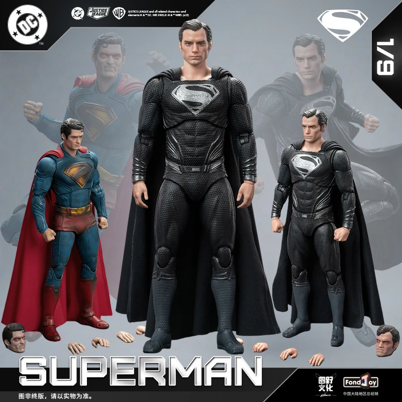 

【NEW 2.0】Original Fondjoy Dc Black Superman Action Figure Toys 1/9 Battle-Damaged Version Superman Model Toy Collectible Gift