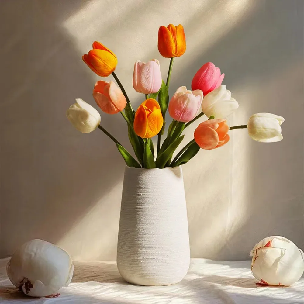 Simulation flower tulip single branch simulation feel moisturizing tulip wedding supplies home decoration wedding bouquet