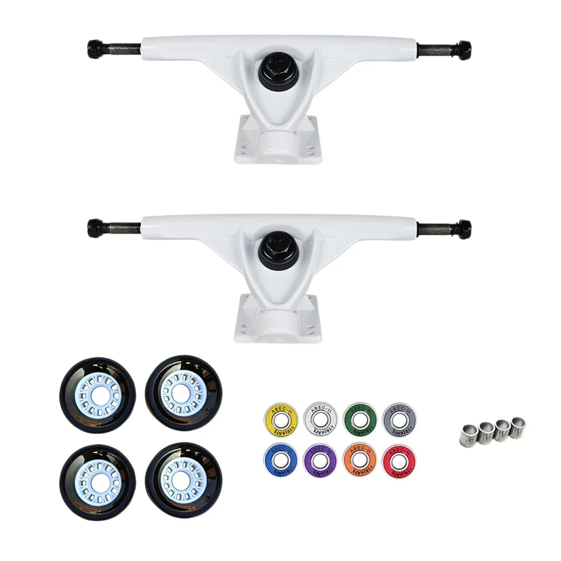 7Inch Skateboard Trucks With 4Pcs 70X45mm PU Skateboard Wheels Bridge And ABEC-9 Bearings For Skateboard