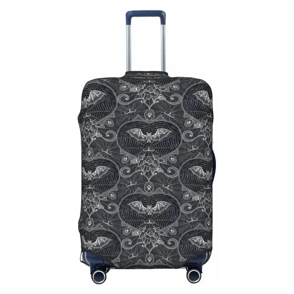 

Custom Gothic Halloween Lace Bats Spider Man Travel Luggage Cover Washable Suitcase Cover Protector Fit 18-32 Inch