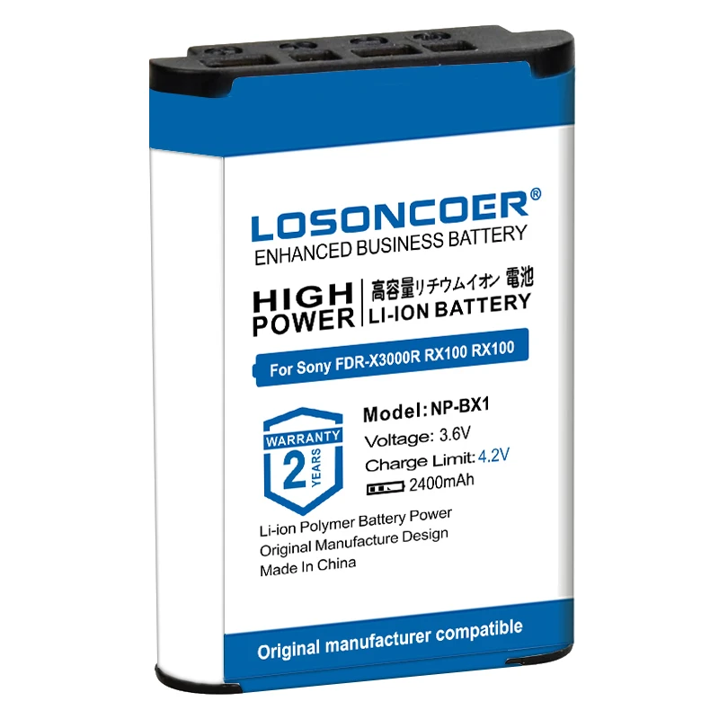 2400mAh NP-BX1 Np Bx1 For SONY ZV-1F ZV1 ZV-1 Battery FDR-X3000R RX100 RX100 M7 M6 AS300 HX400 HX60 WX350 AS300V HDR-AS300R