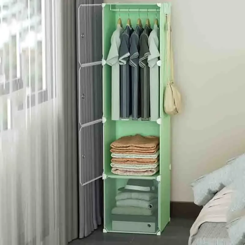 Plastic Storage Closet Clothes Partitions Fabric Jewelry Cupboard Mobiles Modular Shelves Wardrobe Cheap Armario Home Furniture