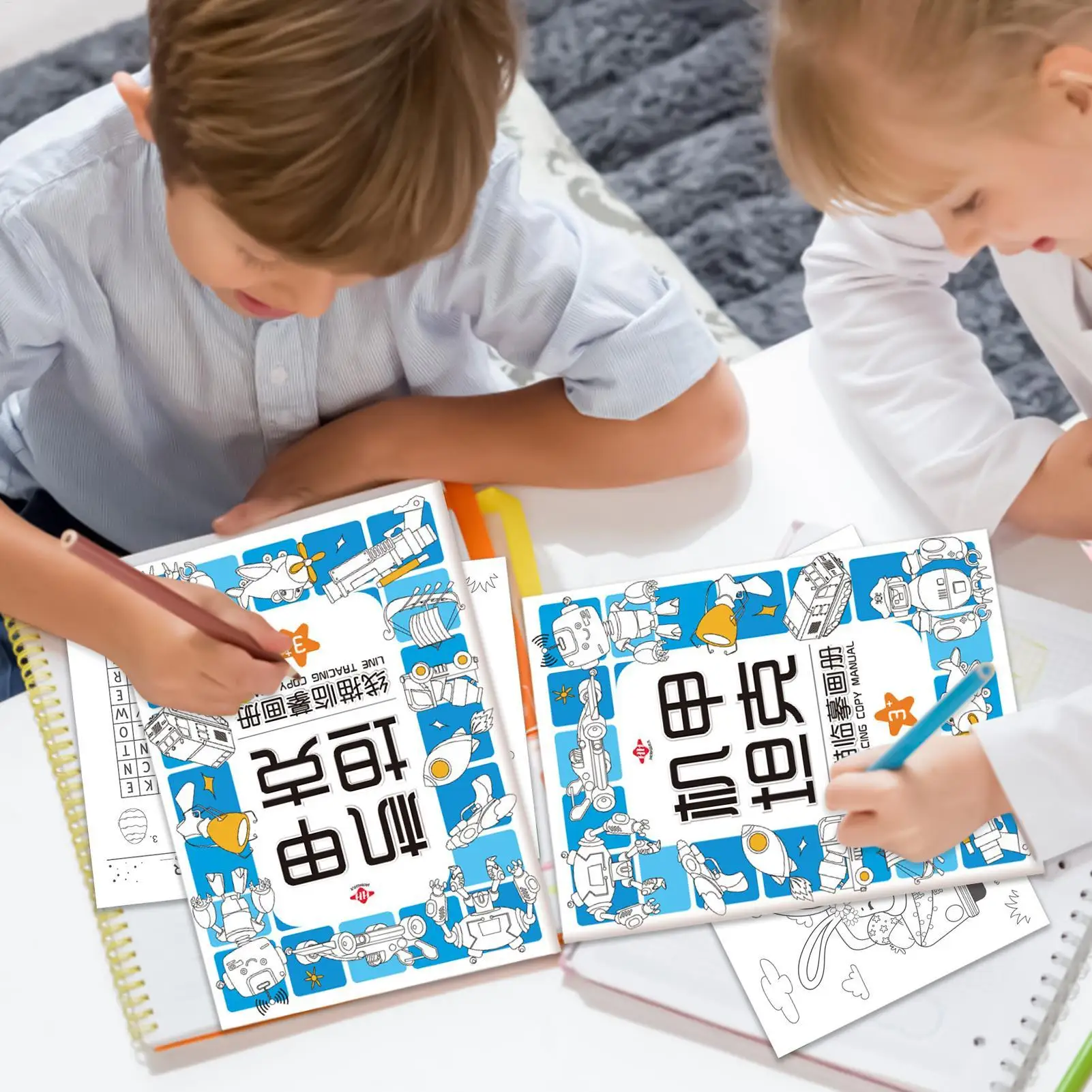 Cahier d'exercices de traçage préscolaire, contrôle du stylo, livres de pratique d'écriture, coloriage, papier de dessin interactif, jouets éducatifs d'apprentissage