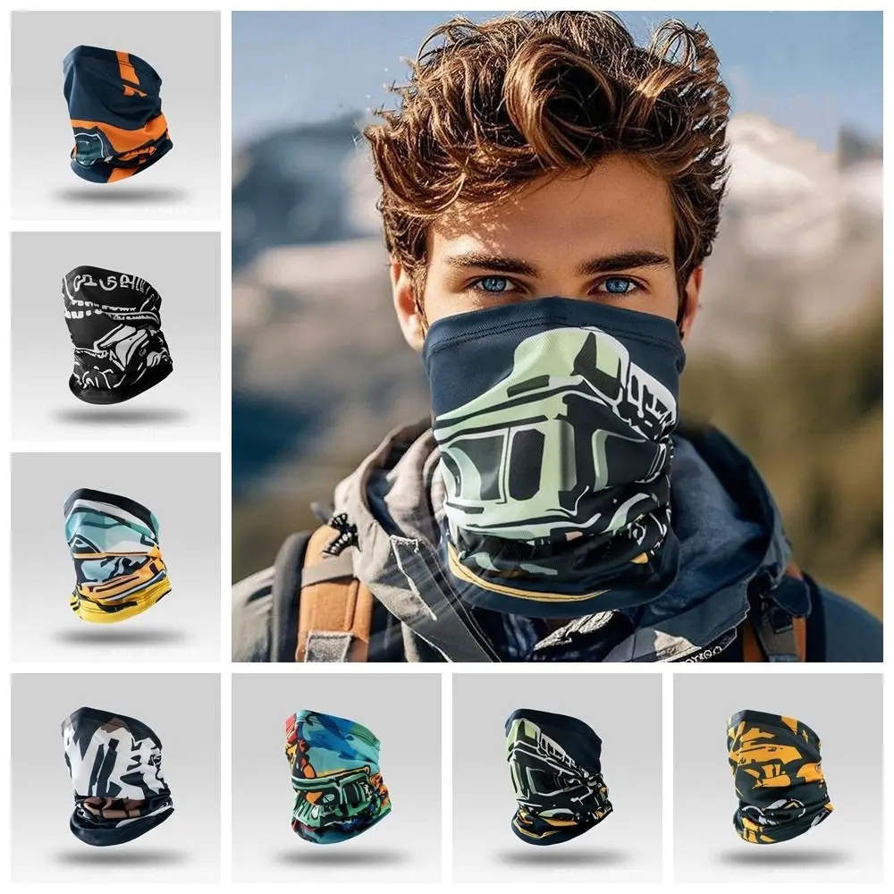 

Breathable UPF50+ Sunscreen Mask Thin Lightweight Ice Silk Mask Full Face Cover Absorb Sweat UV Protection Mask Outdoor