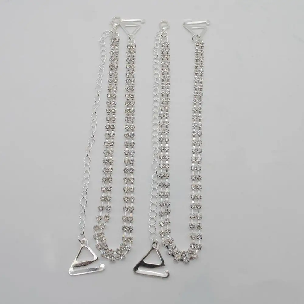 2 SZT. 1 Para Srebrne, Urocze Damskie Ramiączka do Biustonosza, Regulowane, Dwurzędowe, Modne Ramiączka na Ramię