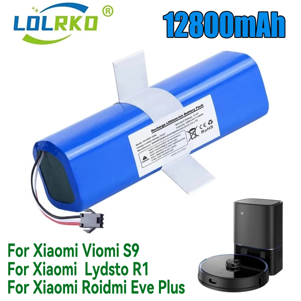 

Rechargeable Battery 14.4V 12800mAh For XiaoMi Lydsto R1,Viomi S9,Proscenic M7 Pro,Lenovo LR1 Replacement Li ion Battery Pack