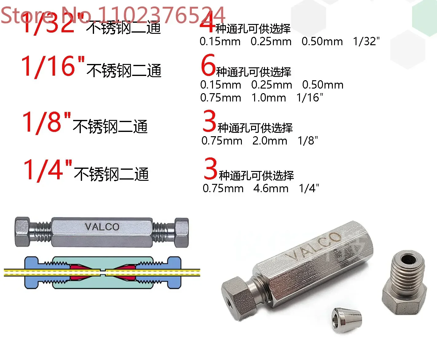 

1/32 1/16 1/8 1/4 liquid chromatography stainless steel two way two way straight