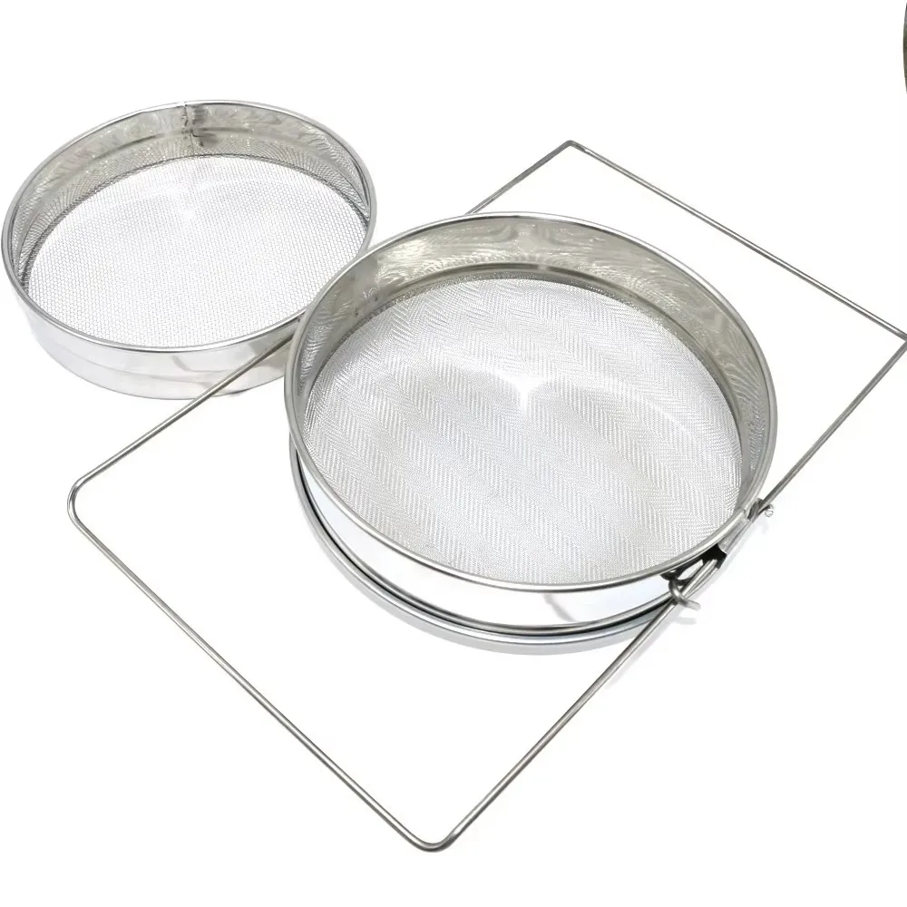Honey Flow Impurity Filter Purifier Stainless Steel Double sieve strainer Net Filter Durable Screen Beekeeping Garden Supplies