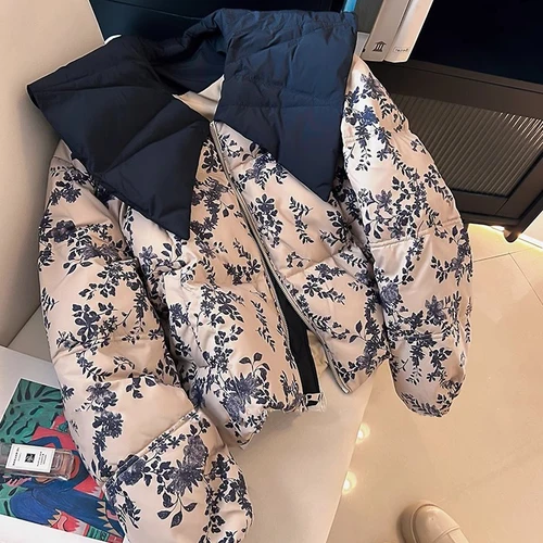 남성과 여성을위한 세련된 Lapeltweed 스타일 코튼 패딩 자른 자켓 가을/겨울을위한 느슨한 맞는 슬리밍 탑