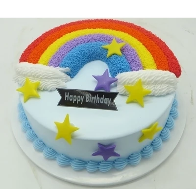 Cake model lovely rainbow simulation Birthday Plastic Window Show Shooting props Wedding decoration