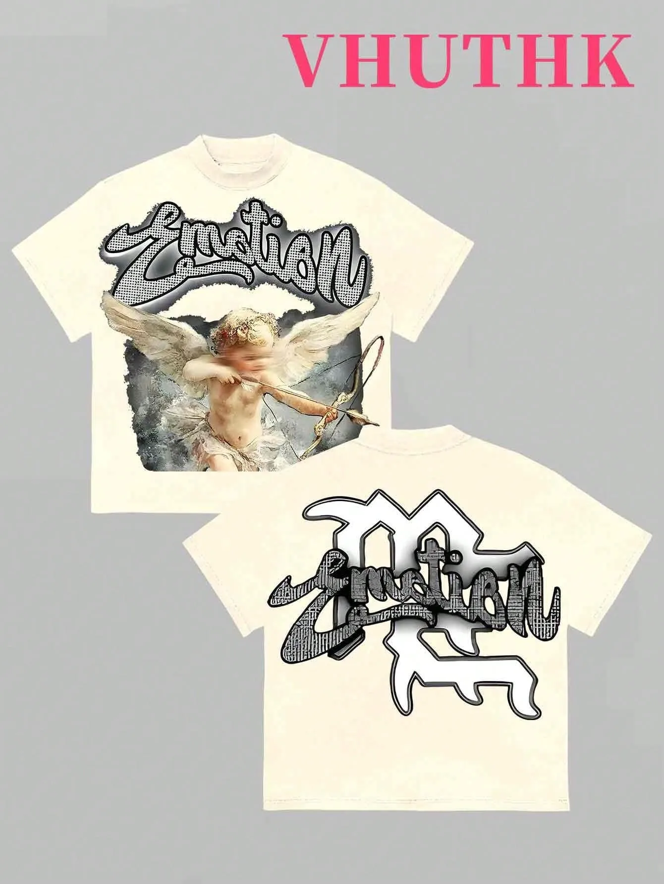2026 Summer Men's T-shirt with Letter Print Breathable Lightweight Casual Roller Skating Hip-Hop Style Male T-shirt