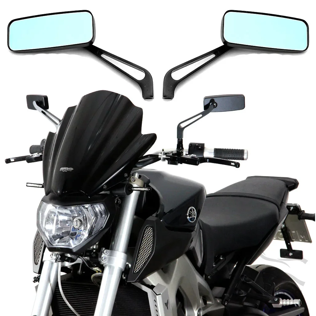 Motorcycle Bobber Rectangle Custom side Mirrors Wing For Harley Davidson Sportster 883 1200 XL1200N XL1200C V-Rod FO