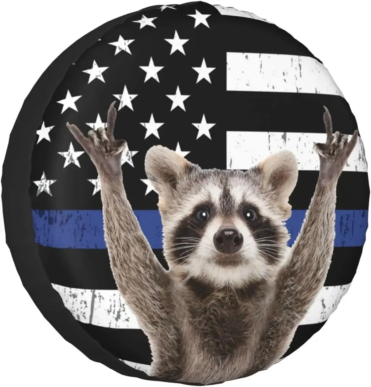 Funny Raccoon Wheel American Flag Tire Cover Protector Wheel Tire Covers Weather-Proof for Trailer RV SUV Truck Camper Travel