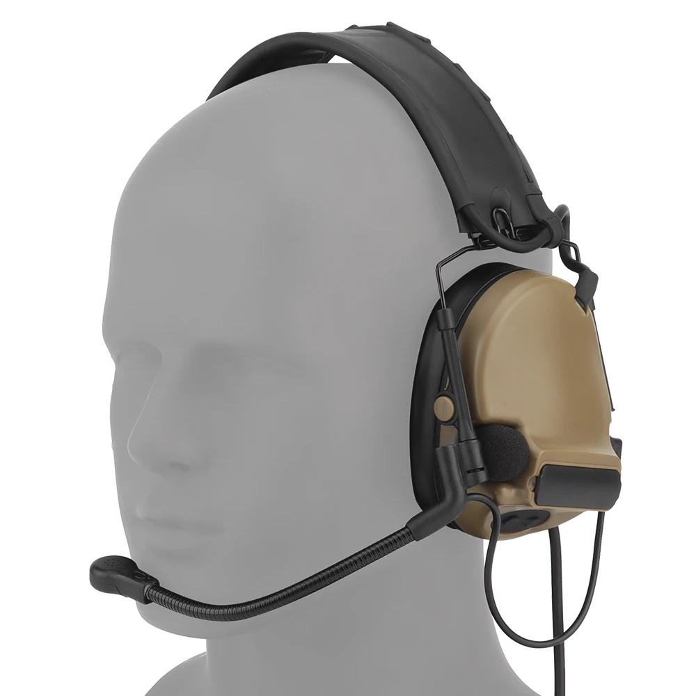 C5 Tactical Headgear Hunting and Shooting Ear Muffs with Microphone and Amplifier, Carrying Helmet Conversion Adapter