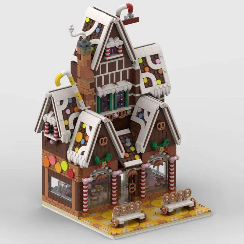 Model Ulicy Moc Klocki Konstrukcyjne Zimowa Wioska Cukiernia Technologia Modułowe Klocki Prezent Zabawki Świąteczne Zestawy DIY Montaż