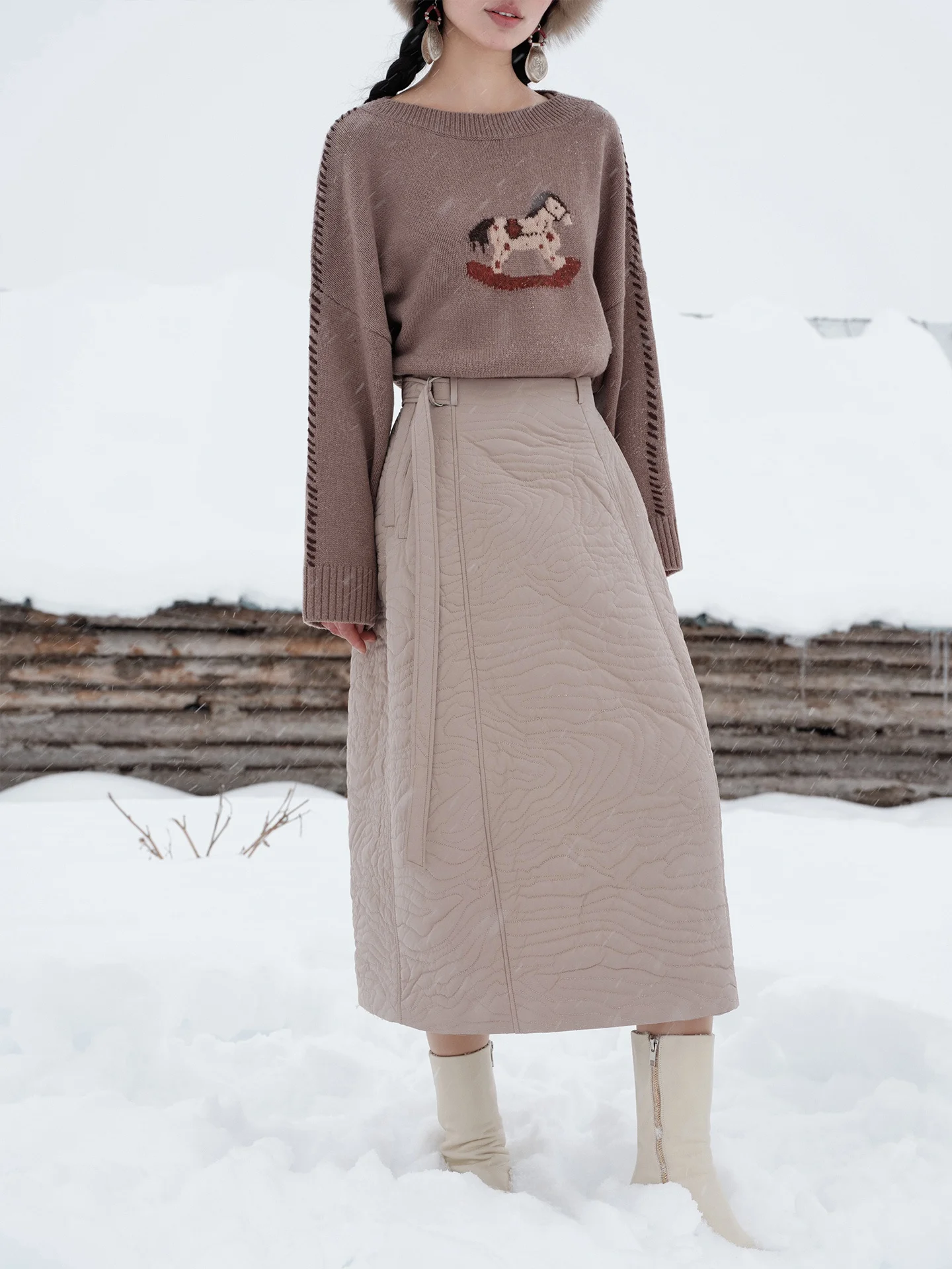 

Устойчивая к истиранию ткань с ретро-узором под кору, вышитая хлопковая ткань с дизайном в виде цветочных бутонов, двухцветная зимняя юбка