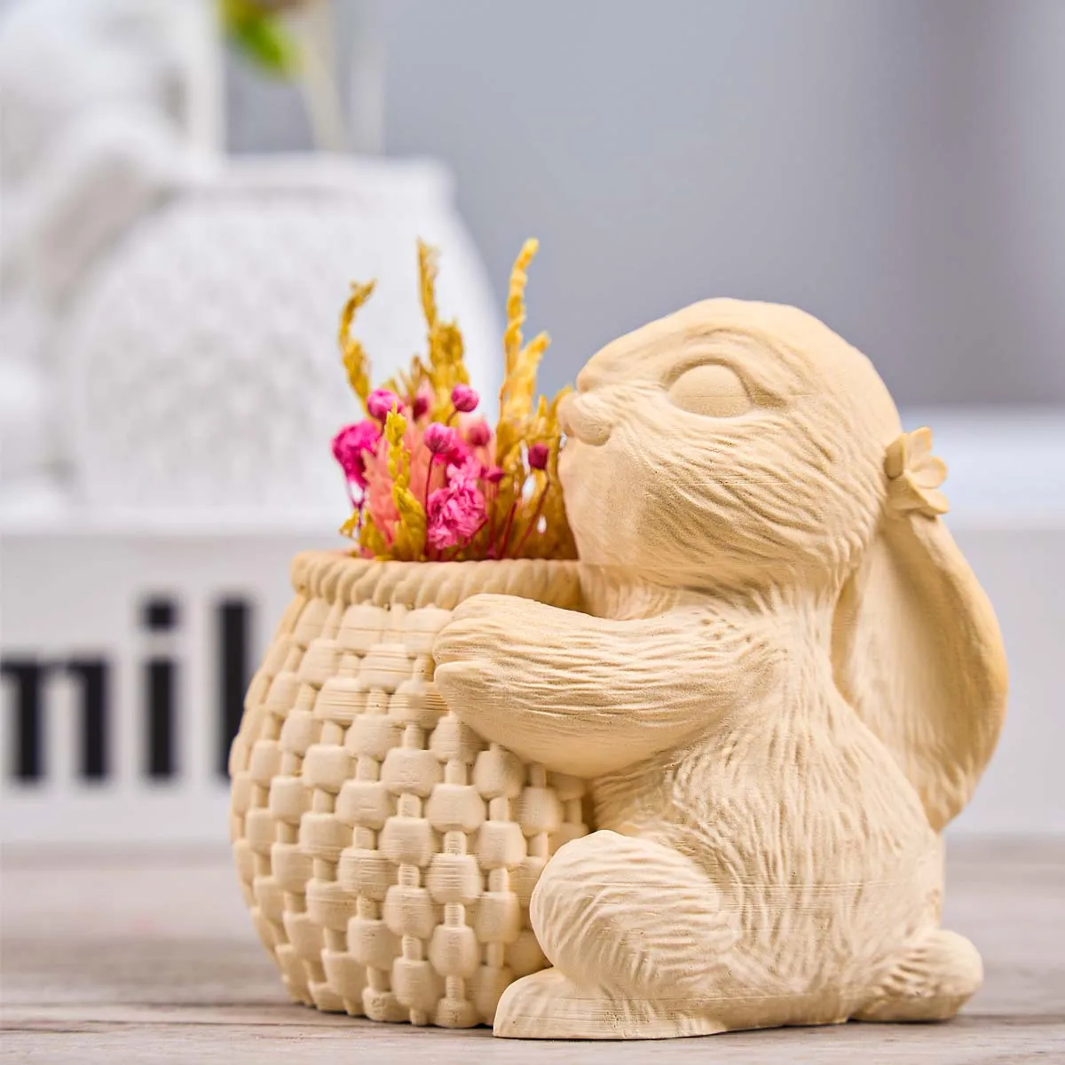 Osterhase Kerzenhalter Silikonform DIY handgemachte süße Korb Kaninchen Reagenzglas Vase Gips Harz Handwerk Ton Formen Home Deco