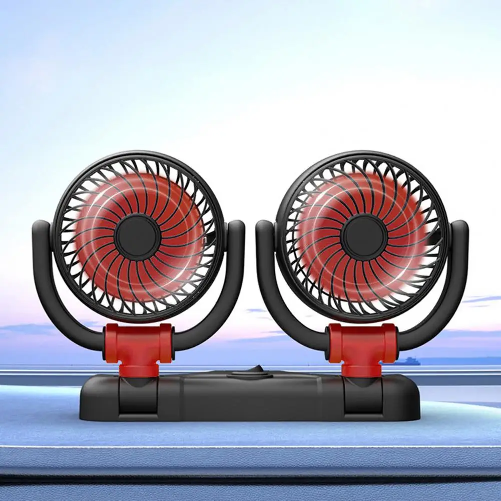 Quick Car Fan Car Folding Fan Powerful Dual Head Car Fan with Multi-angle Rotatable Design for Ultra-quiet Personal Air