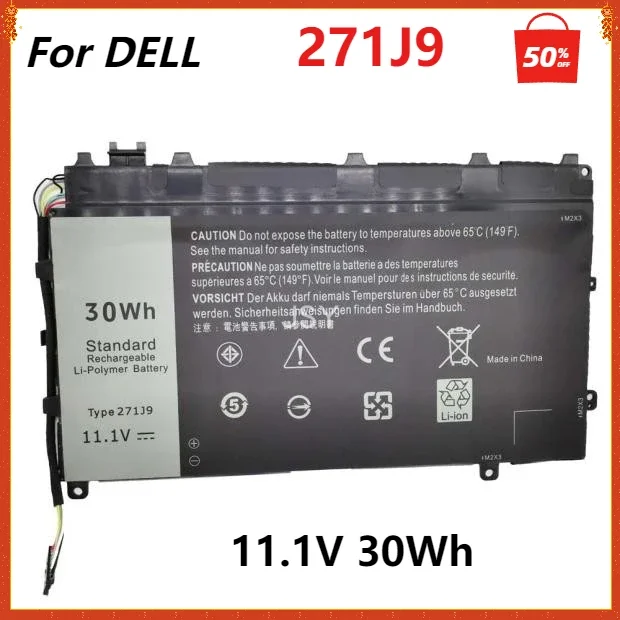 

New 271J9 YX81V Rechargeable Li-polymer Laptop Battery for DELL Latitude 7350 7000 Serie 11.1V 30WH High Quality 3 Cells